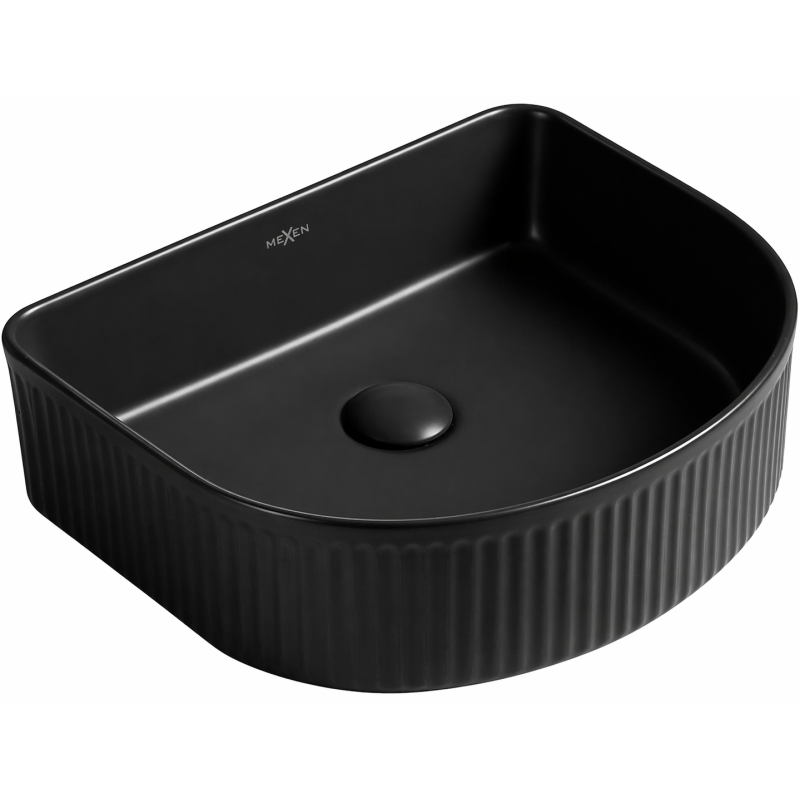 Mexen Grovo chiuvetă deasupra blatului cu caneluri 40 x 35 cm, negru mat - 22304085