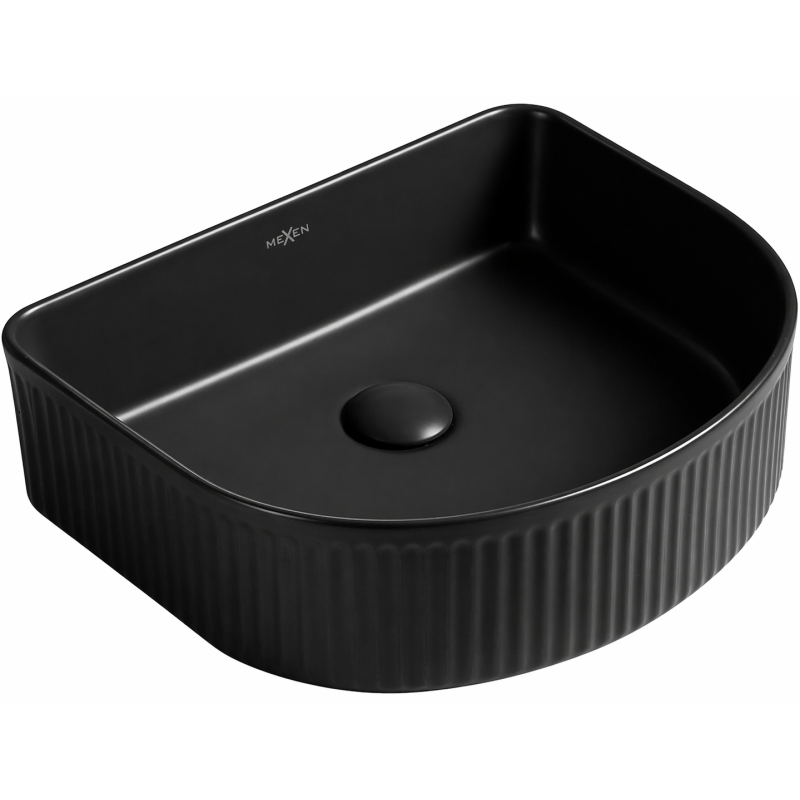 Mexen Grovo lavoar de blat canelat 41 x 36 cm, negru mat - 22304285