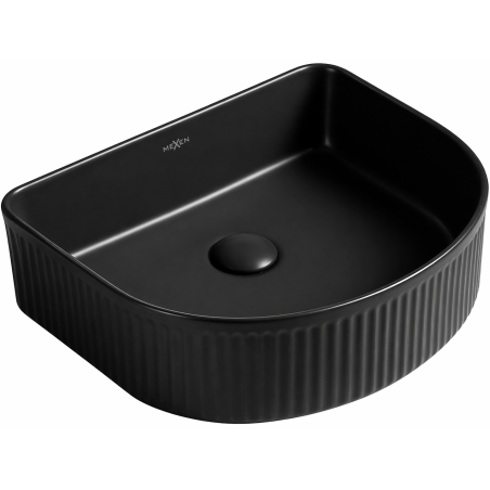 Mexen Grovo lavoar de blat canelat 41 x 36 cm, negru mat - 22304285