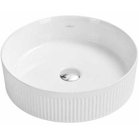 Mexen Grovo chiuvetă de blat cu caneluri 35 x 35 cm, albă - 22303500