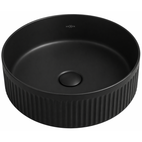 Mexen Grovo lavoar de blat canelat 39 x 39 cm, negru mat - 22303985