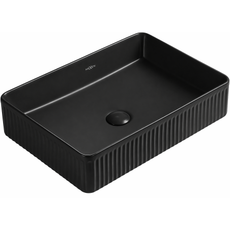 Mexen Grovo pultra helyezhető bordázott mosdó 50 x 34 cm, fekete matt - 22305085