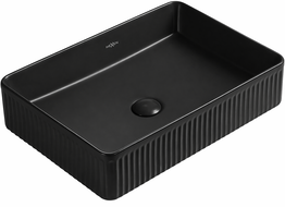 Mexen Grovo pultra helyezhető bordázott mosdó 50 x 34 cm, fekete matt - 22305085