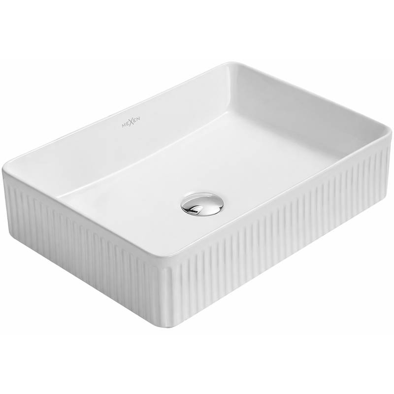 Mexen Grovo chiuvetă de blat canelată 50 x 34 cm, albă - 22305000