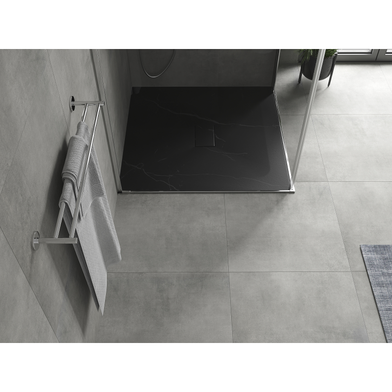 Mexen Hugo brodzik pătrat SMC 100 x 100 cm, piatră neagră - 42751010