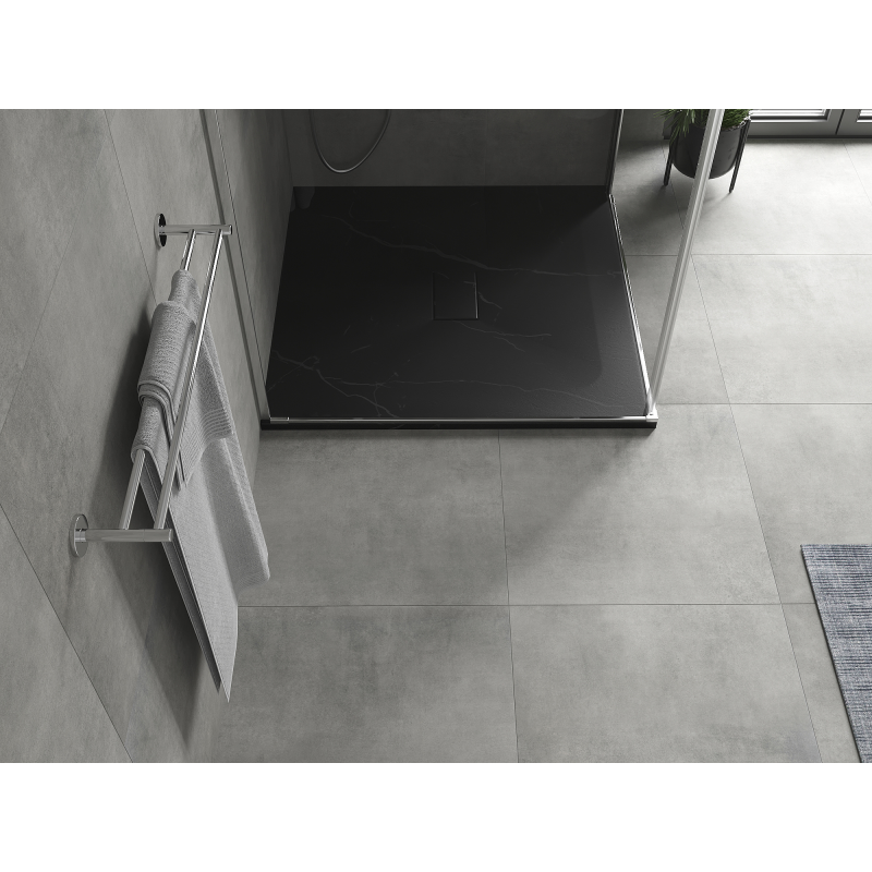 Mexen Hugo Mexen Hugo négyzet alakú zuhanytálca SMC 100 x 100 cm, fekete kő - 42751010