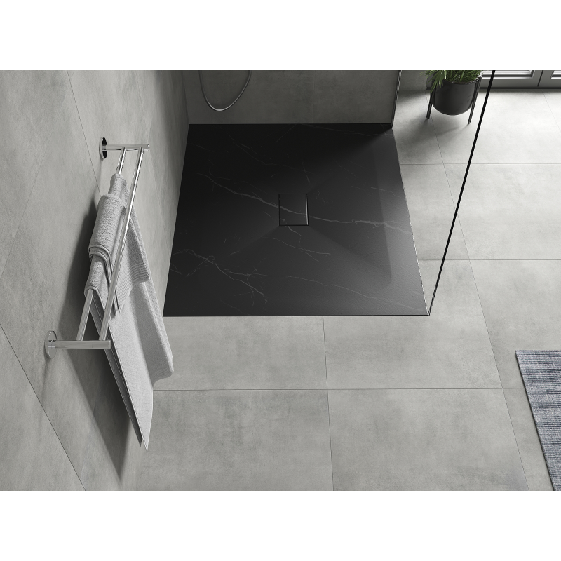 Mexen Hugo SMC téglalap alakú zuhanytálca 120 x 100 cm, fekete kő - 42751012
