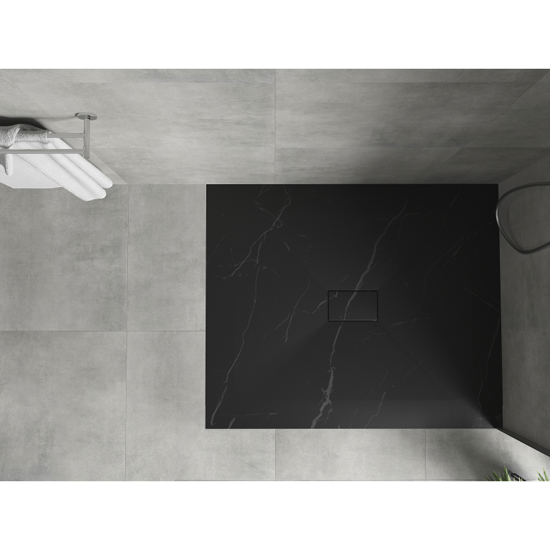 Mexen Hugo SMC téglalap alakú zuhanytálca 120 x 100 cm, fekete kő - 42751012