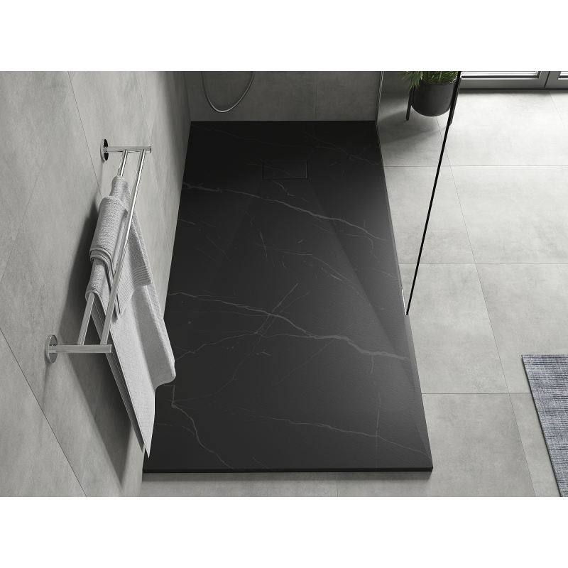 Mexen Hugo SMC téglalap alakú zuhanytálca 170 x 90 cm, fekete kő - 42759017