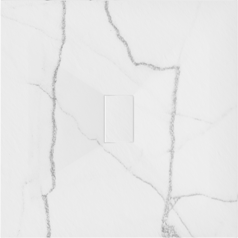 Mexen Hugo SMC négyzet alakú zuhanytálca 100 x 100 cm, fehér kő - 42151010