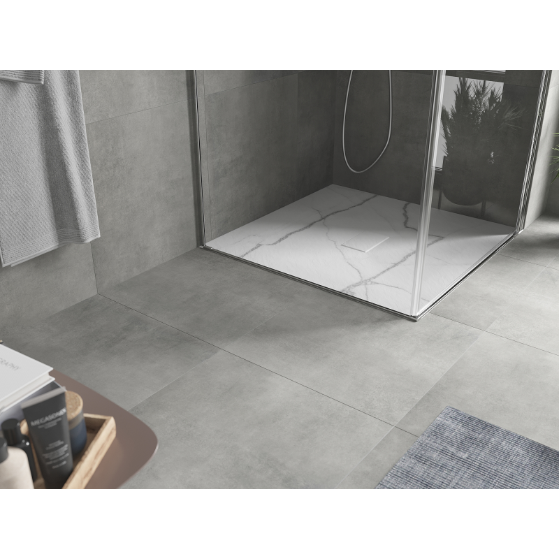 Mexen Hugo SMC négyzet alakú zuhanytálca 100 x 100 cm, fehér kő - 42151010