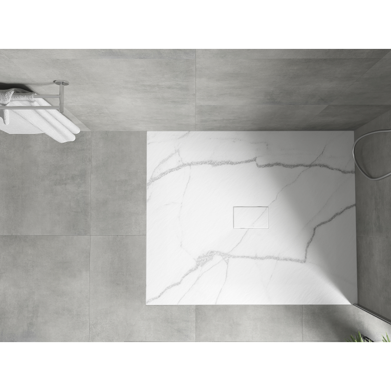 Mexen Hugo cabină de duș dreptunghiulară SMC 120 x 100 cm, piatră albă - 42151012