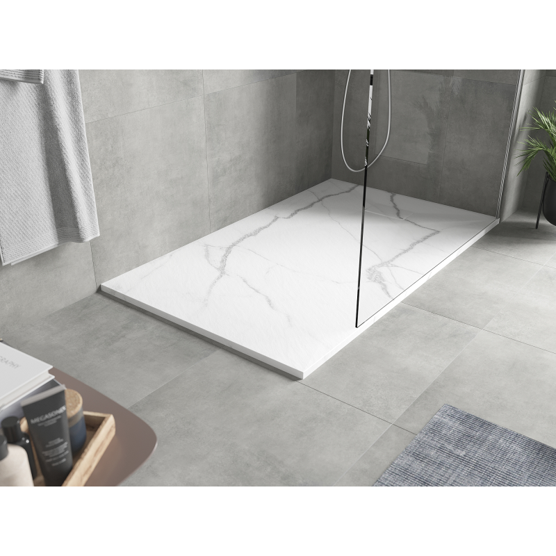 Mexen Hugo téglalap alakú SMC zuhanytálca 140 x 90 cm, fehér kő - 42159014
