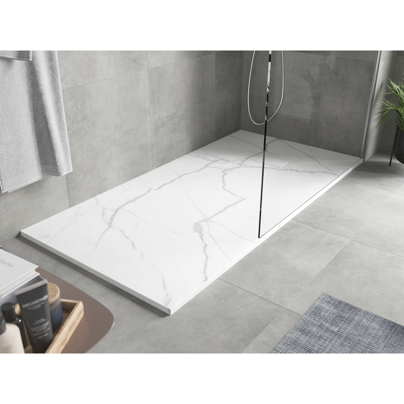 Mexen Hugo téglalap alakú SMC zuhanytálca 180 x 90 cm, fehér kő - 42159018