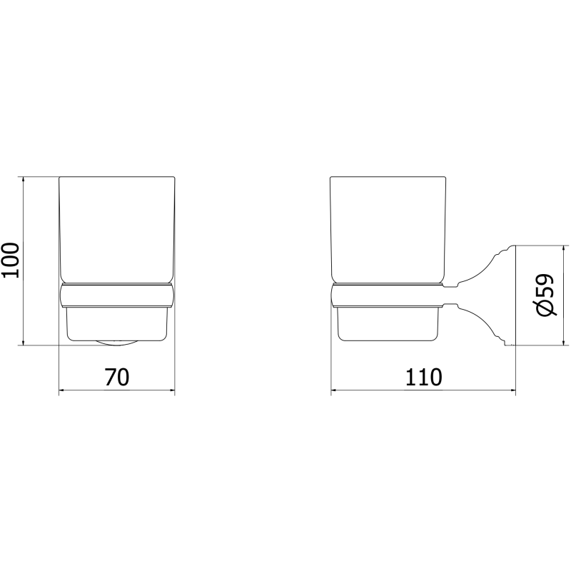 Mexen Remo suport pentru periuțe de dinți, crom - 7050738-00