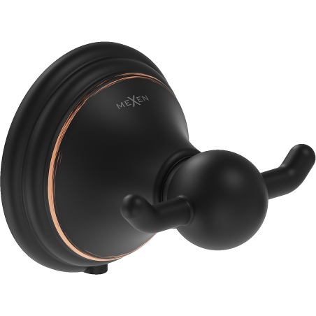 Mexen Lusso dupla törölköző kampó, antik fekete - 70A16812-79