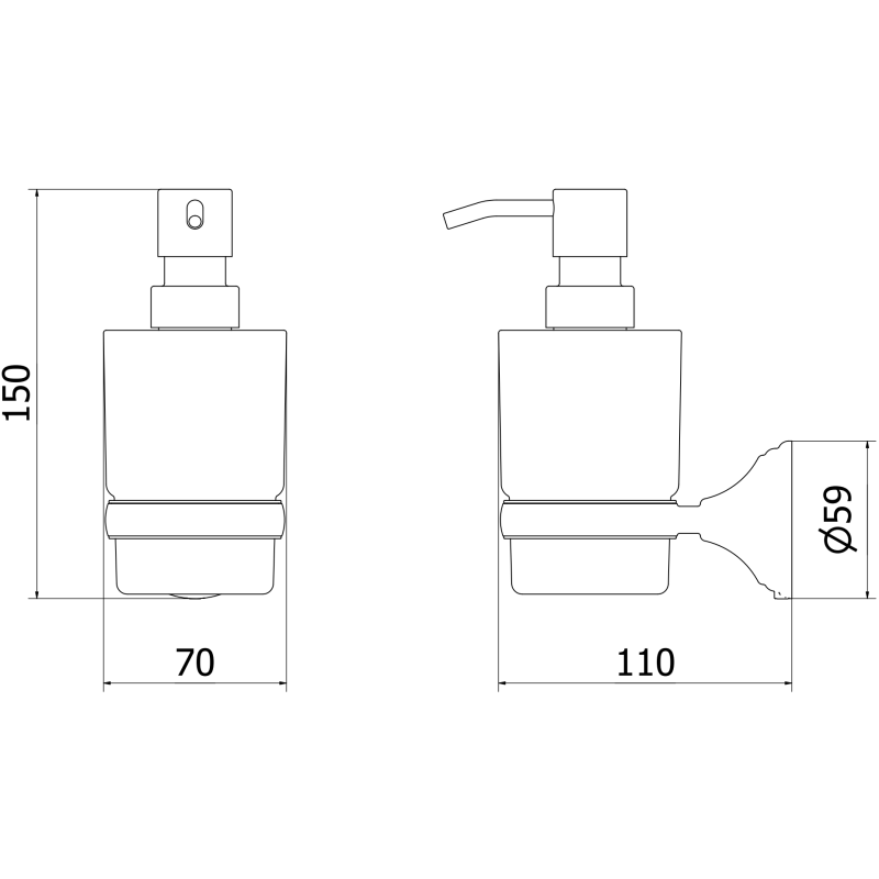 Mexen Remo dozator de săpun, crom - 70507388-00