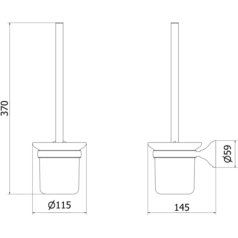 Mexen Lusso wc-kefe, antik fekete - 70A16871-79