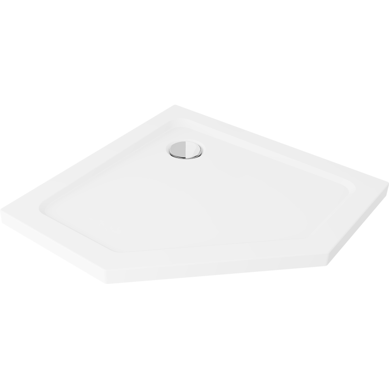 Mexen Flat ötoldalú slim zuhanytálca 90 x 90 cm, fehér, króm szifon - 41P109090