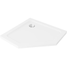 Mexen Flat cadă pentagonală slim 100 x 100 cm, albă, sifon cromat - 41P101010