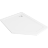 Mexen Flat cadă de duș pentagonală slim stânga 100 x 80 cm, albă, sifon cromat - 41P108010L