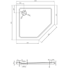 Mexen Flat ötoldalú slim bal zuhanytálca 100 x 90 cm, fehér, króm szifon - 41P109010L