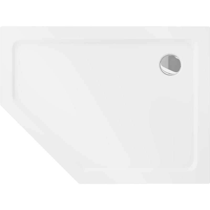 Mexen Flat ötoldalú slim zuhanytálca jobb 100 x 90 cm, fehér, króm szifon - 41P109010R