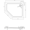 Mexen Flat ötoldalú slim jobbos zuhanytálca 100 x 80 cm, fekete, krómozott szifon - 41P708010R