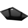 Mexen Flat pentagonális slim bal zuhanytálca 100 x 90 cm, fekete, króm szifon - 41P709010L