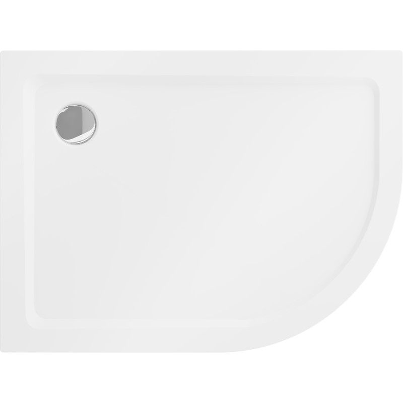 Mexen Flat receveur de duș semicircular slim stânga 120 x 90 cm, alb, sifon crom - 41109012L