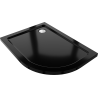 Mexen Flat félköríves slim bal 100 x 90 cm-es zuhanytálca, fekete, króm szifon - 41709010L