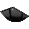 Mexen Flat brodă semicirculară slim stânga 90 x 80 cm, negru, sifon de aur - 41708090L-G