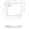 Mexen Flat félköríves slim bal 100 x 90 cm, fekete, fekete szifon - 41709010L-B