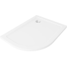 Mexen Flat brodă semicirculară slim dreaptă 100 x 90 cm, alb, sifon crom - 41109010P