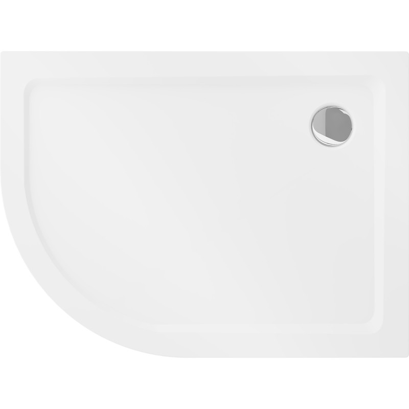 Mexen Flat cadă de duș semicirculară slim dreapta 120 x 90 cm, alb, sifon crom - 41109012P