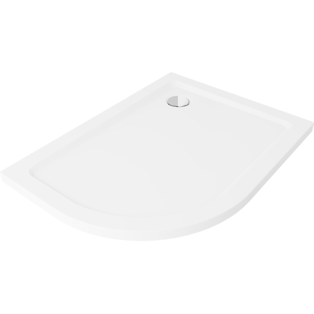 Mexen Flat cadă de duș semicirculară slim dreapta 120 x 90 cm, alb, sifon crom - 41109012P