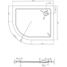 Mexen Flat félköríves slim zuhanytálca jobb 100 x 80 cm, fekete, króm szifon - 41708010P