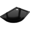 Mexen Flat receiving semi-round slim dreapta 100 x 90 cm, negru, sifon crom - 41709010P