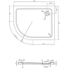 Mexen Flat receiving semi-round slim dreapta 100 x 90 cm, negru, sifon crom - 41709010P