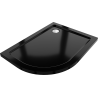 Mexen Flat félköríves slim zuhanytálca jobb 100 x 80 cm, fekete, króm szifon - 41708010P