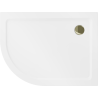 Mexen Flat cadă de duș semicirculară slim dreapta 120 x 80 cm, albă, sifon auriu - 41108012P-G
