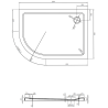 Mexen Flat cadă de duș semicirculară slim dreapta 120 x 80 cm, albă, sifon auriu - 41108012P-G