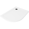 Mexen Flat félköríves Slim zuhanytálca jobb 120 x 90 cm, fehér, fekete szifon - 41109012P-B
