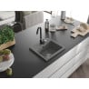 Mexen Milo chiuvetă de granit cu o singură cameră cu baterie de bucătărie Telma, gri - 6505-71-670200-70