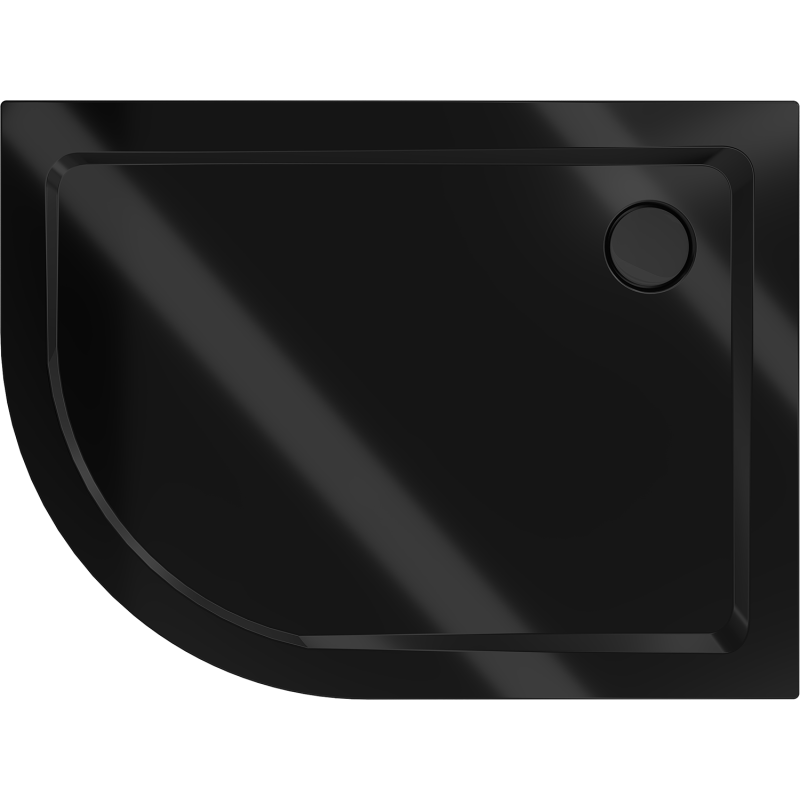 Mexen Flat brodzik semicircular slim dreapta 120 x 80 cm, negru, sifon negru - 41708012P-B