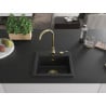 Mexen Milo chiuvetă granit 1-cameră cu baterie de bucătărie Telma, negru/argintiu - 6505-73-670200-50