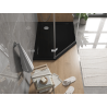 Mexen Flat ötszögletű slim zuhanytálca jobb 90 x 80 cm, fekete, króm szifon - 41P708090R