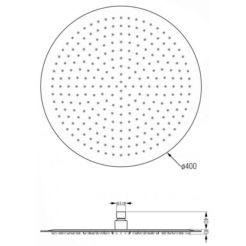 Mexen Slim 40 cm-es, fekete esőztető - 79240-70