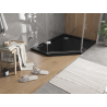 Mexen Flat ötszögletű slim zuhanytálca, jobb 100 x 90 cm, fekete, krómozott szifon - 41P709010R