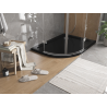 Mexen Flat receiving semi-round slim dreapta 100 x 90 cm, negru, sifon crom - 41709010P